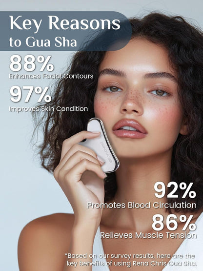 Gua Sha Facial Tools, Stainless Steel Guasha Tool for Acupuncture, Manual Massage Tool for Jawline Sculpting and Puffiness Reducing, Gua Sha Facial Massage Tool, Skin-Care Gift